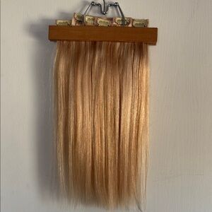 16”100% Human Hair Blonde Clip-In Extensions Straig 7 pcs